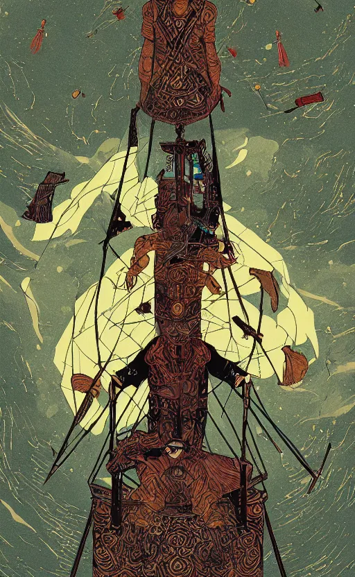 Prompt: the tarot card of the hanged man, by victo ngai, digital art, intricate, very detailed, trending on artstation