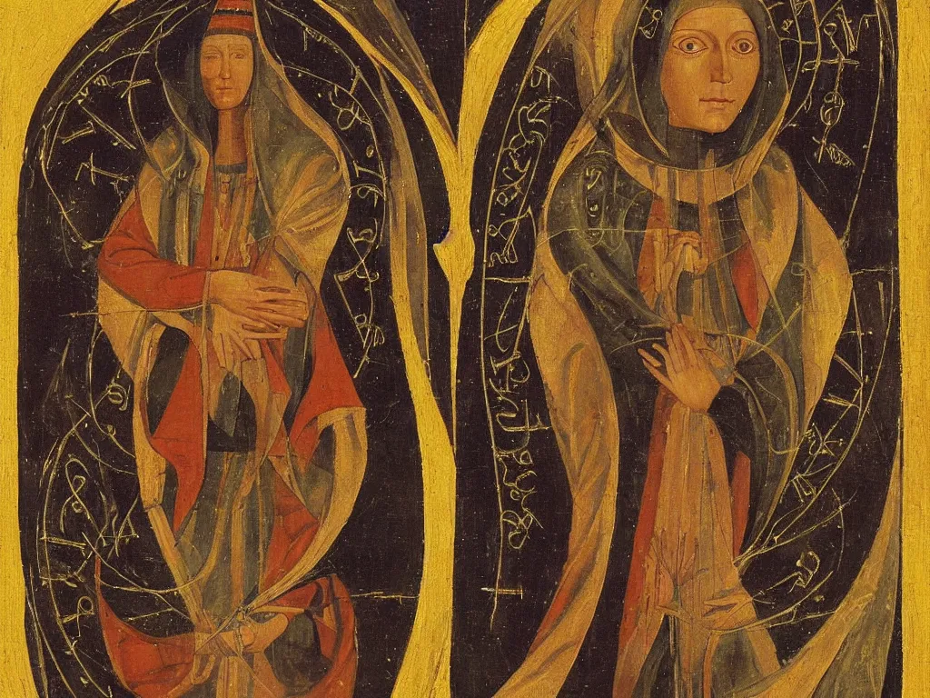 Image similar to painting of hildegard von bingen's visons scivias