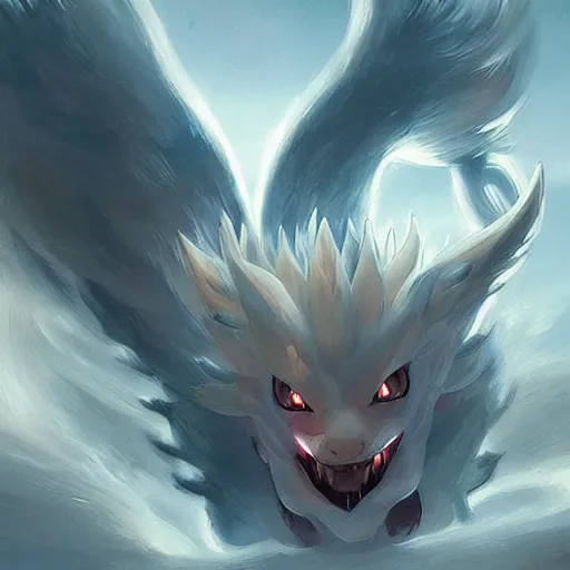 Image similar to pokemon ninetails of fire, artstation greg rutkowski, cinematic, hyperrealist, digital art