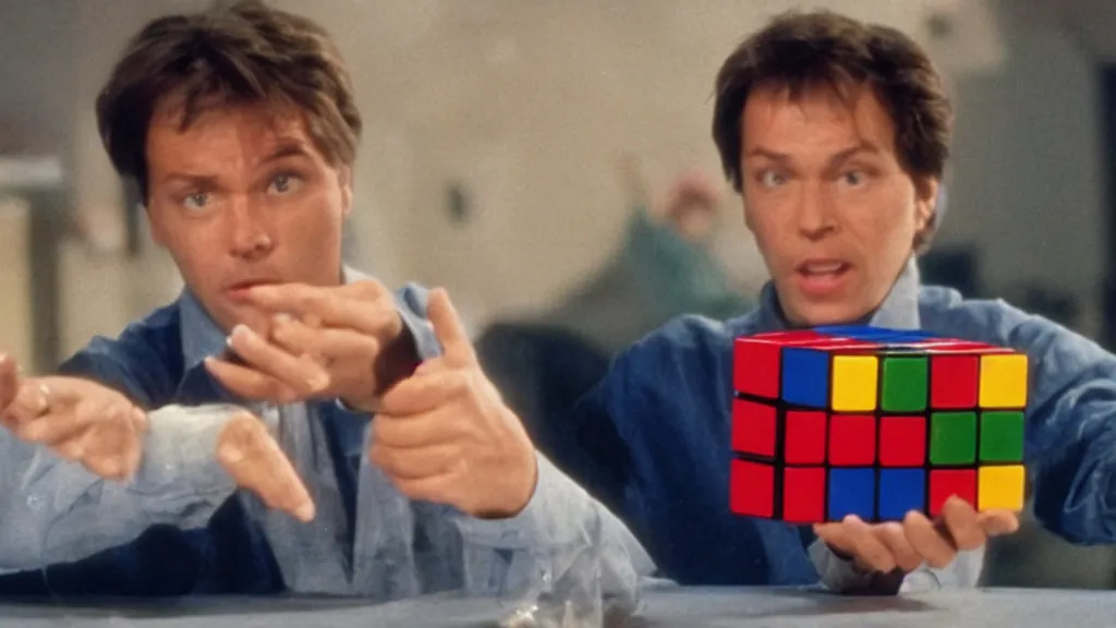 Image similar to film still of the Rubik's Cube movie