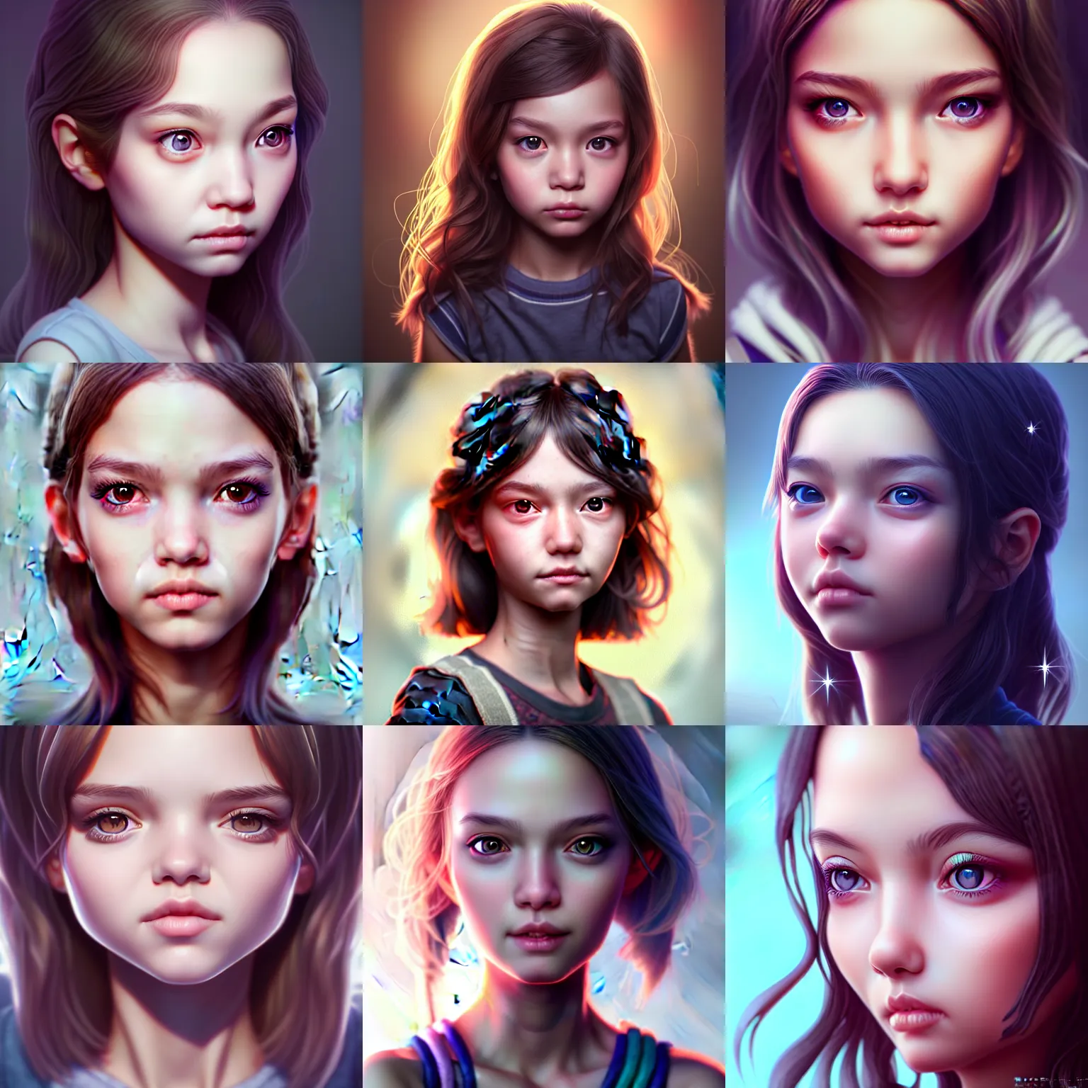 Image similar to very cute girl portrait, highly detailed eyes, intricate details, by artgerm, tooth wu, dan mumford, beeple, wlop, unreal engine 5 rendering