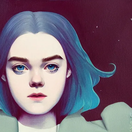 Prompt: Elle Fanning picture by Sachin Teng, asymmetrical, dark vibes, Realistic Painting , Organic painting, Matte Painting, geometric shapes, hard edges, graffiti, street art:2 by Sachin Teng:4