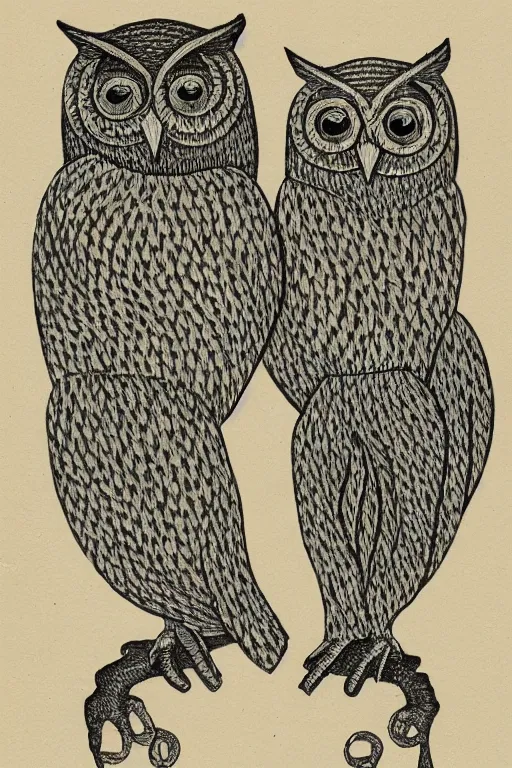 Prompt: Owls in the style of Louis Vaine, 8K, detailed, hight resolution, lossless