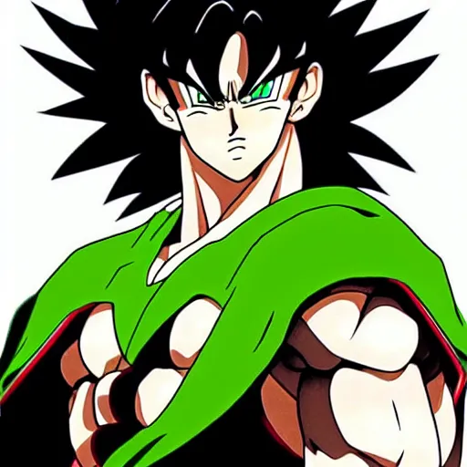 Image similar to highly detailed anime shonen art style of broly by masayoshi tanaka