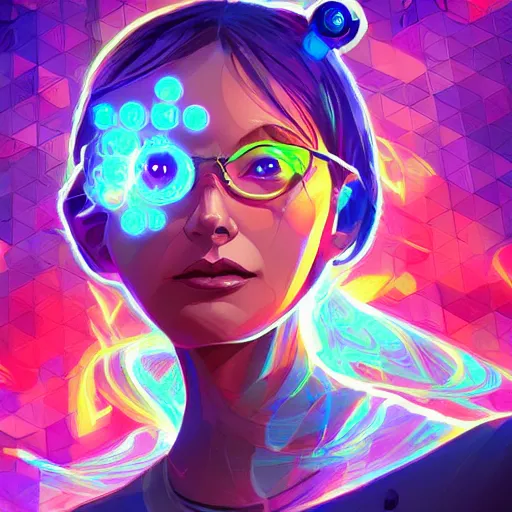 Image similar to skill magic geek inside matrix deepdream radiating a glowing aura stuff loot legends stylized digital illustration video game icon artstation lois van baarle, ilya kuvshinov, rossdraws,