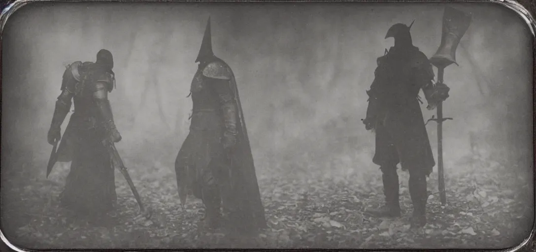 Image similar to dark souls 1910 poloroid photograph