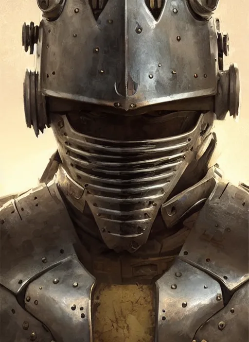 Prompt: medieval knight power armour, concept art, detailed face, medieval, highly detailed, cinematic lighting, digital art painting by greg rutkowski