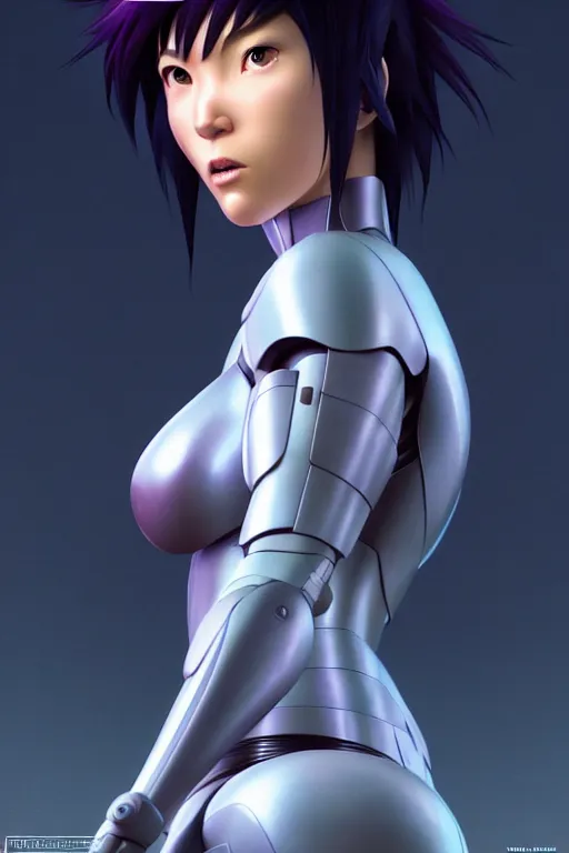 Image similar to weta disney pixar movie still portrait photo of motoko kusanagi ghost in the shell anime : : as cyborg woman by pixar : : by ilya kuvshinov, rossdraws, artgerm, maxim cover, octane render, anime, octane render, 3 d, volumetric lighting, anti aliasing, raytracing : :