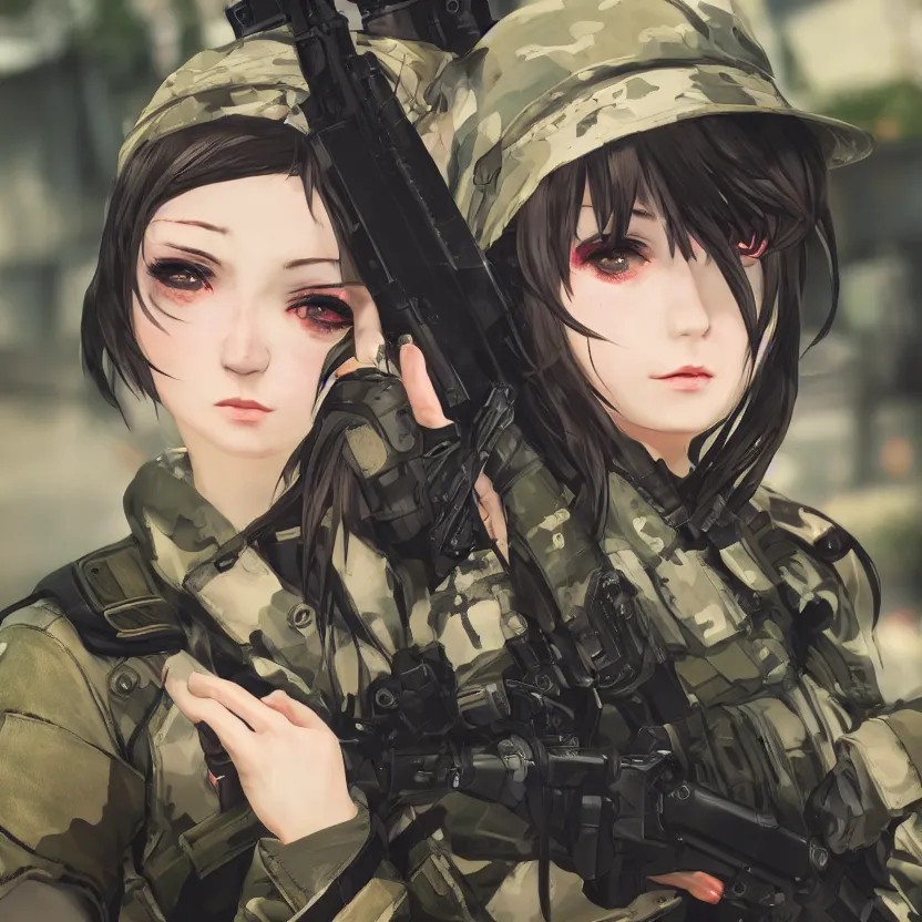 Prompt: portrait photo, highly detailed, high resolution, cosplay photo, stunning, girls frontline style, bokeh soft, 100mm, trending on instagram, by professional photographer, realistic human anatomy, real human faces, realistic military carrier, soldier clothing, modern warfare, in gta5, shot with a canon, low saturation