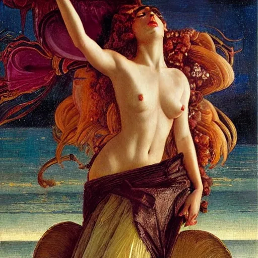 Image similar to lady gaga artpop act ii by gaston bussiere, greg rutkowski, sandro botticelli birth of venus