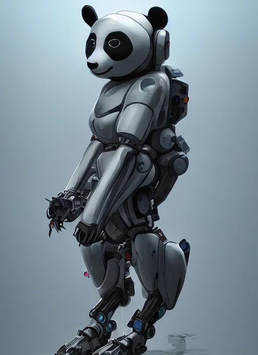 Prompt: minimqlistic mech panda android, naturel, hyper detailed, digital art, trending in artstation, cinematic lighting, studio quality, smooth render, unreal engine 5 rendered, octane rendered, art style by klimt and nixeu and ian sprigger and wlop and krenz cushart