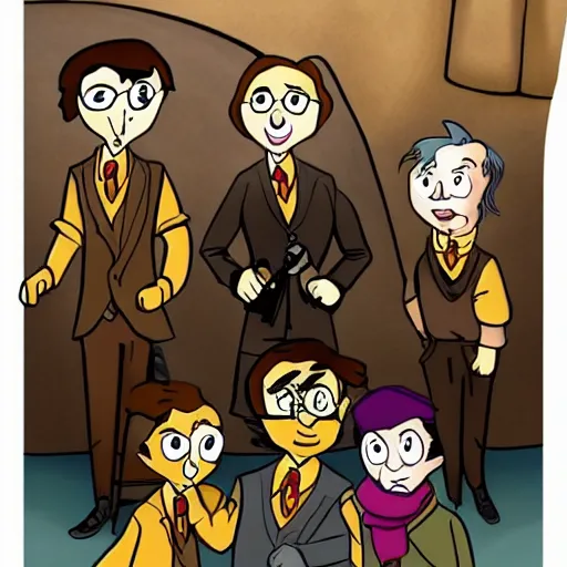 Prompt: film Harry Potter in a DuckTales style