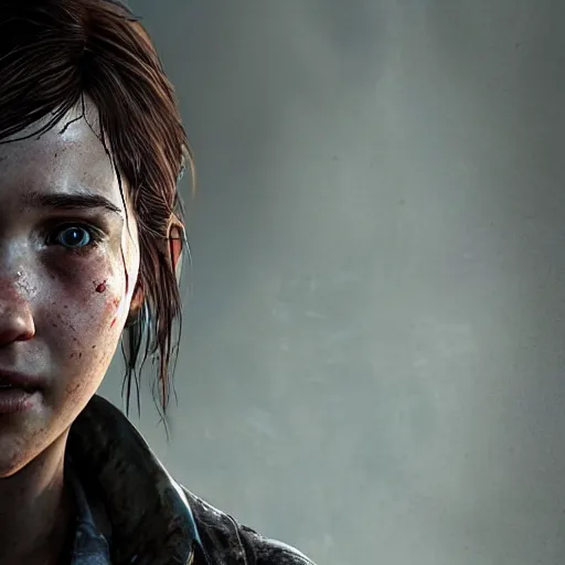 Prompt: an amazing portrait photo of a very old Ellie from The last Of Us, award winning photo, very detailed, cinematic, beautiful lighting effects