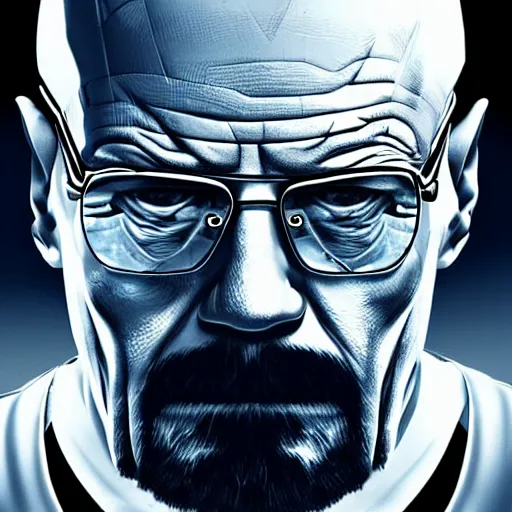 Image similar to Walter White in cybernetic battle armour, 4k digital art, highly detailed, concept art