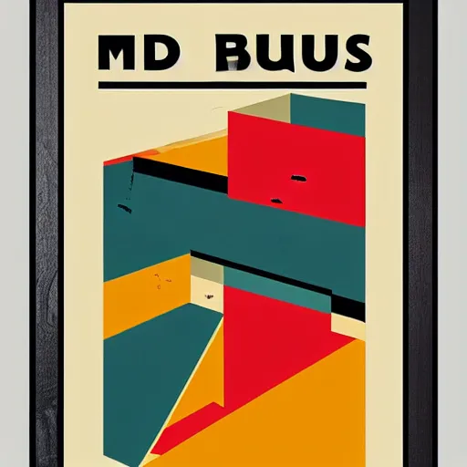 Prompt: mid century bauhaus poster