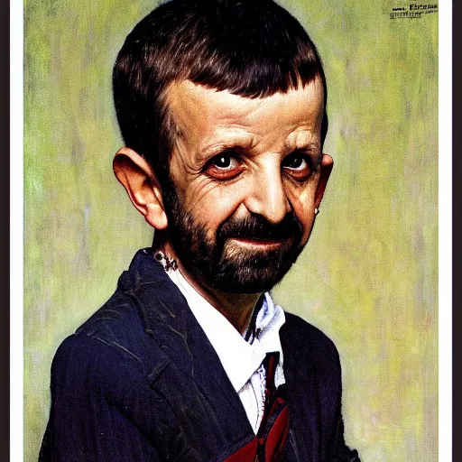 Prompt: portrait of Ringo Starr, by Norman Rockwell