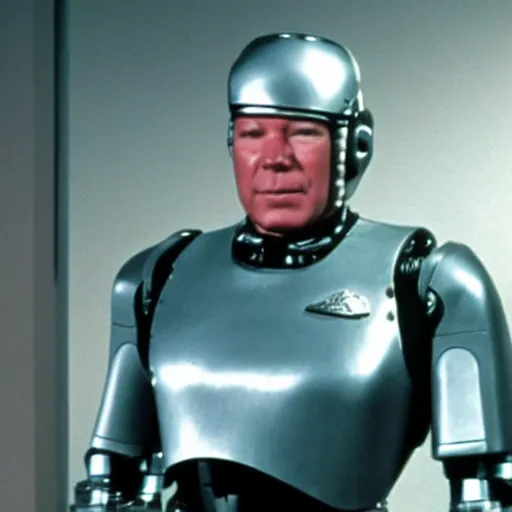 Prompt: William shatner as robocop