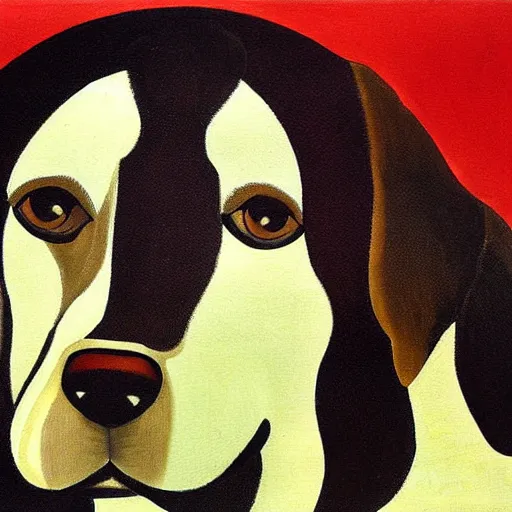 Prompt: a beautiful painting, dog, by vladimir mayakovsky, by alexander rodchenko