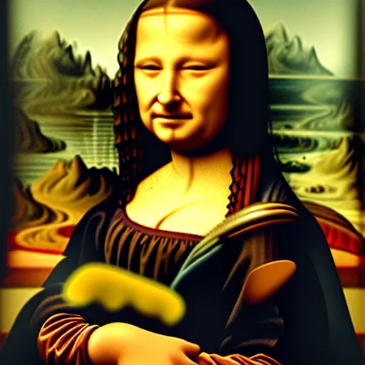 Image similar to walter white as mona lisa painting