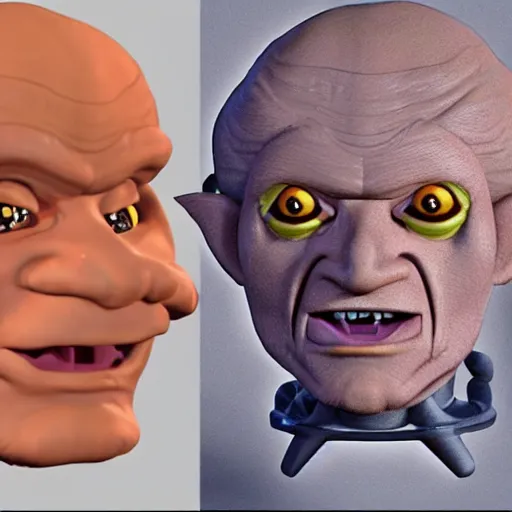 Image similar to an extremely detailed, very accurate 3d ani,mated image of quark the ferengi from star trek, in emoji form, rendered in unreal engine, high octane