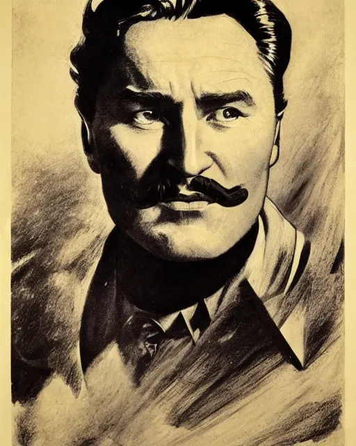 Image similar to Errol Flynn as a scientist. 1980s dystopian Soviet Russia, propaganda screens. Fantasy art by Gustave Courbet, Rosa Bonheur, Edward Hopper, Ilya Yefimovich Repin, Jean-François Millet, Andrew Newell Wyeth. Faithfully depicted facial expression, perfect anatomy, sharp focus, global illumination, radiant light, detailed and intricate environment, trending on ArtStation