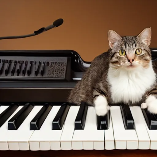 Image similar to photo of a cat playing a keyboard