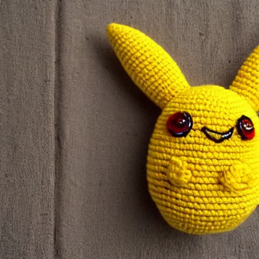 Image similar to a crochet Pikachu