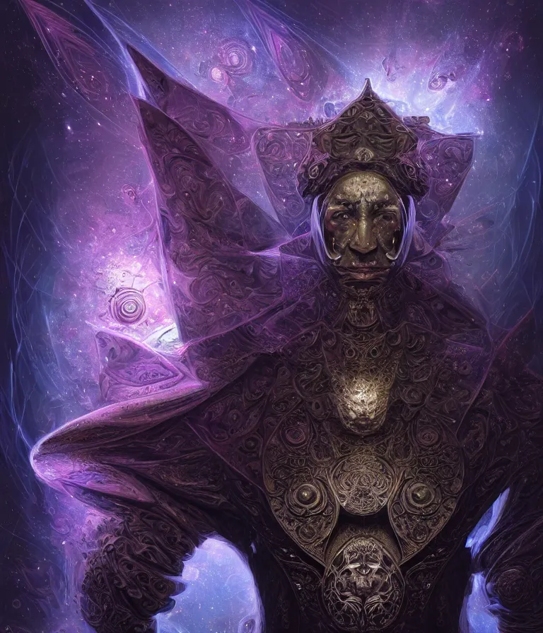 Image similar to front!!! shot of a court jester!!! character, mesmerizing fractal hypercubes, dark holography!!!, future, metallic nebula, crystalline edges, polygonal, elegant, highly detailed, centered, (((artstation, concept art, jagged, sharp focus, artgerm, Tomasz Alen Kopera, Peter Mohrbacher, donato giancola, Joseph Christian Leyendecker, WLOP, Boris Vallejo))), ((raytracing)), mugshot!!!!!, ugly!!!!!!, octane render, nvidia raytracing demo, octane render, nvidia raytracing demo, octane render, nvidia raytracing demo, 8K