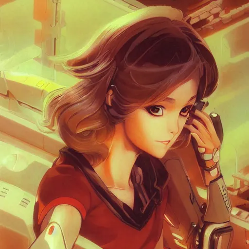 Image similar to An anime portrait of beautiful girl still from robotech 1985 by Stanley Artgerm Lau ,WLOP Rossdraws ,James Jean, Andrei Riabovitchev, Marc Simonetti and Sakimicha , HD 4k