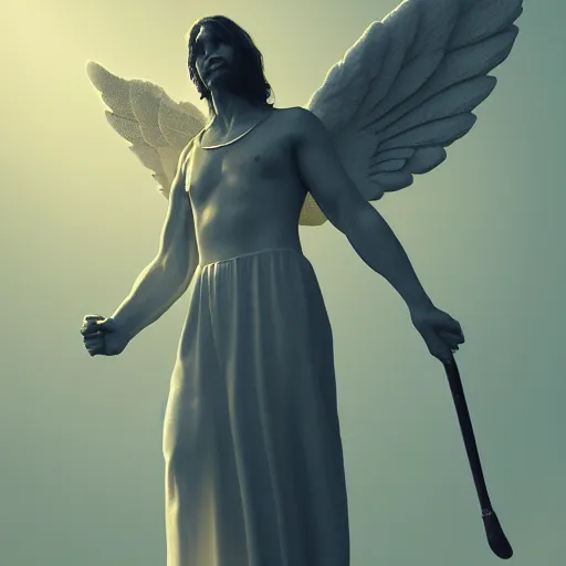 Image similar to biblically accurate angel come to slay the demons of hell, digital art, grand, painting, volumetric lighting, photorealistic