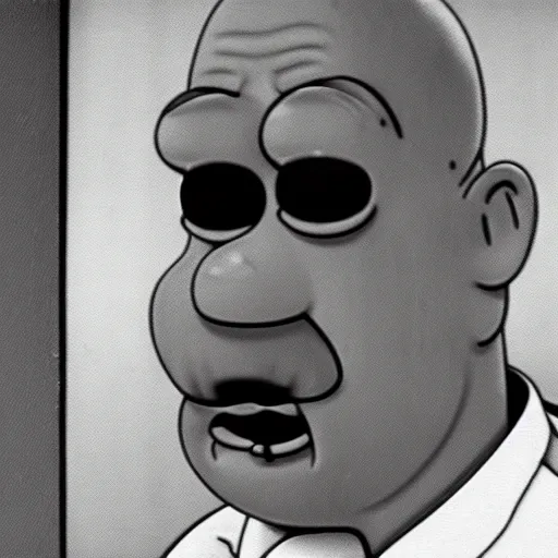 Prompt: a still of homer simpson in psycho ( 1 9 6 0 )