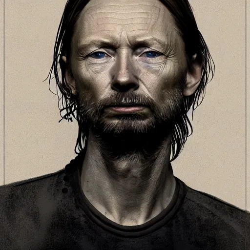 Prompt: collages, hyper realistic, many variations portrait of very old thom yorke, face variations, singer songwriter, ( side ) profile, liminal space, by lee bermejo, alphonse mucha and greg rutkowski, greybeard, smooth face, cheekbones