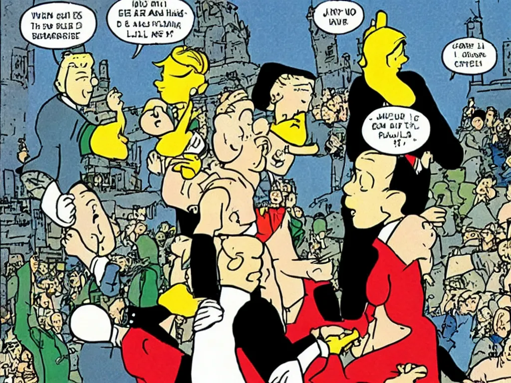 Image similar to Tin Tin gets married by Hergé