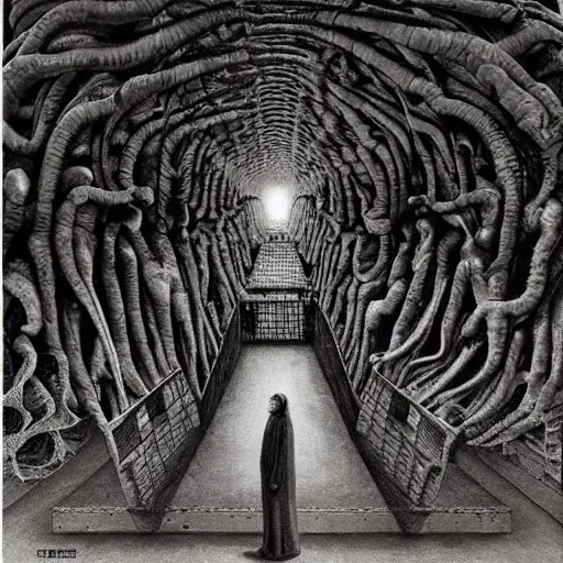 Image similar to lost in the supermarket, from the terrifying and incomprehensible beyond, body horror, by gerard brom, zdzisław beksinski and ansel adams