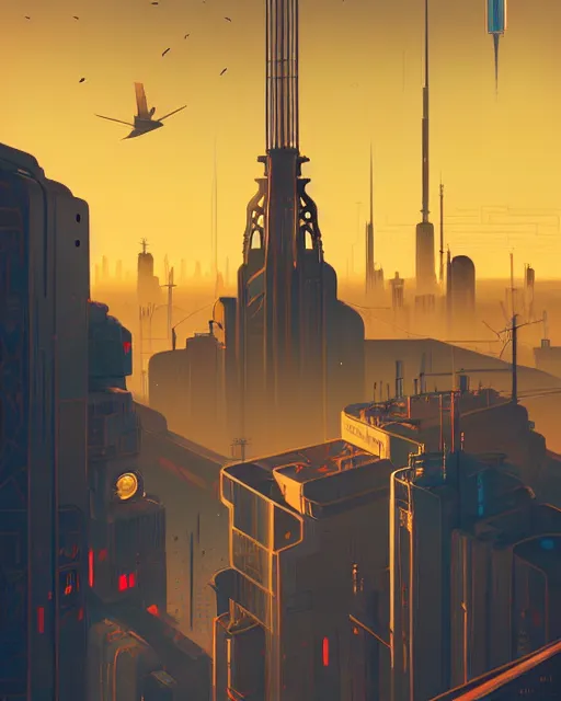 Image similar to beautiful painting of a cyberpunk marseille inspired by gustave eiffel, art by mike winkelmann, golden hour, illustration, highly detailed, simple, smooth and clean vector curves, no jagged lines, vector art, smooth, artstation