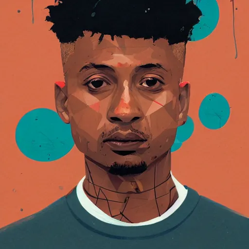 Image similar to 21 Savage profile picture by Sachin Teng, asymmetrical, Organic Painting , Matte Painting, geometric shapes, hard edges, graffiti, street art:2 by Sachin Teng:4