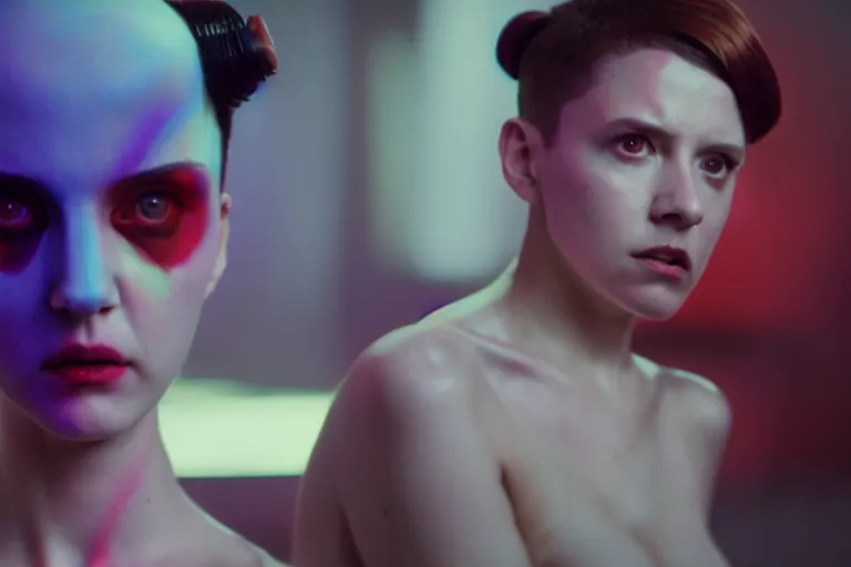 Image similar to vfx film, love death and robots, flat color profile low - key lighting award winning photography arri alexa cinematography, hyper real photorealistic cinematic, atmospheric cool colorgrade