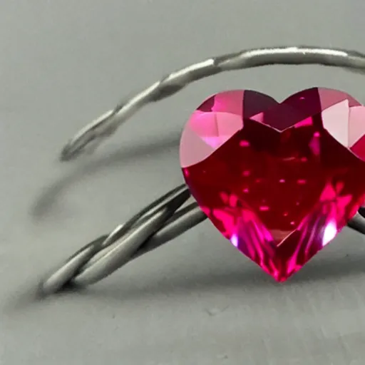 Image similar to a crystal heart vvs diamond ruby heart filled with blood flowing through wire veins crystal heart