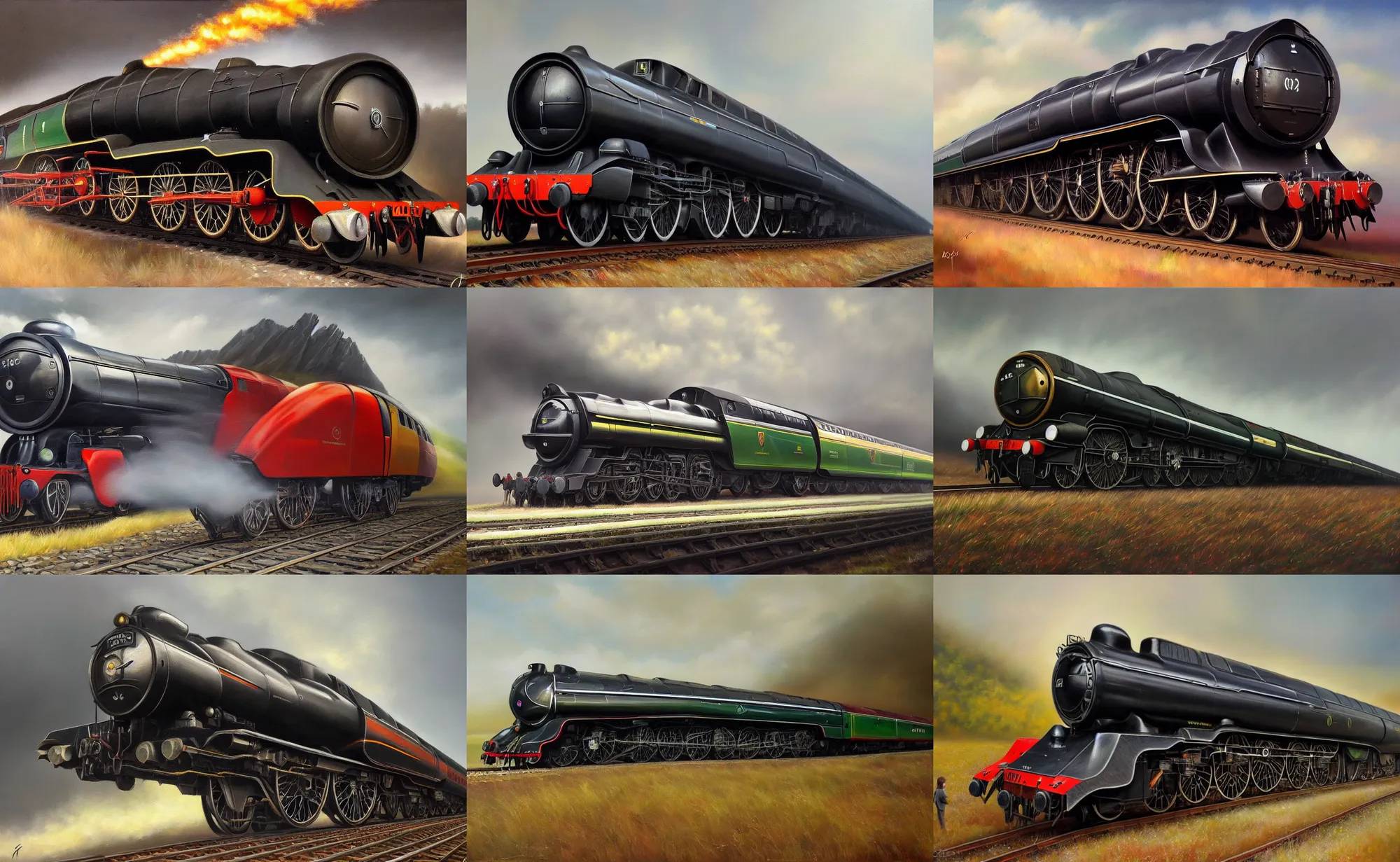 Prompt: Beautiful award winning oil painting of a futuristic flying Scotsman, extremely detailed, trending on artstation