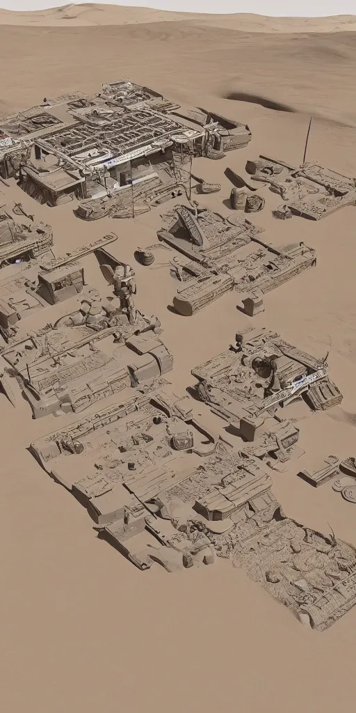 Image similar to sand table, mars base, building planning, future technology, high detail, 8 k, sketch.