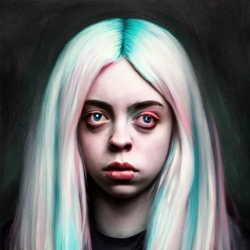 Prompt: painting of billie eilish by michal karcz | loony toons style