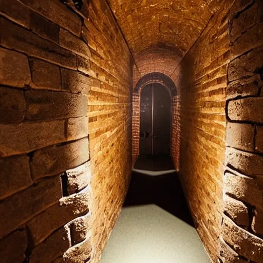 Image similar to dungeon corridor containing a secret concealed door in its bricks, d & d, photo