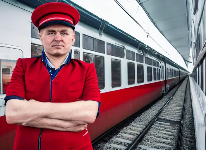 Image similar to train driver of the Russian Railways