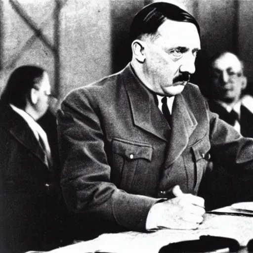 Image similar to adolf hitler in nuremberg trials, canon 3 5 mm photography