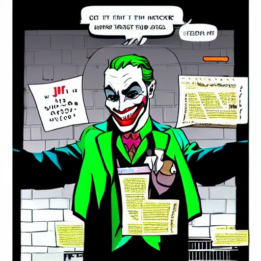 Image similar to “ the joker, teaching as a professor ”