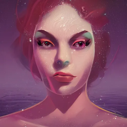 Image similar to face portrait of a woman underwater inspired by lois van baarle, cinematic, 8 k