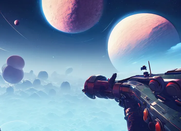 Image similar to no man's sky videogame beautiful screenshot