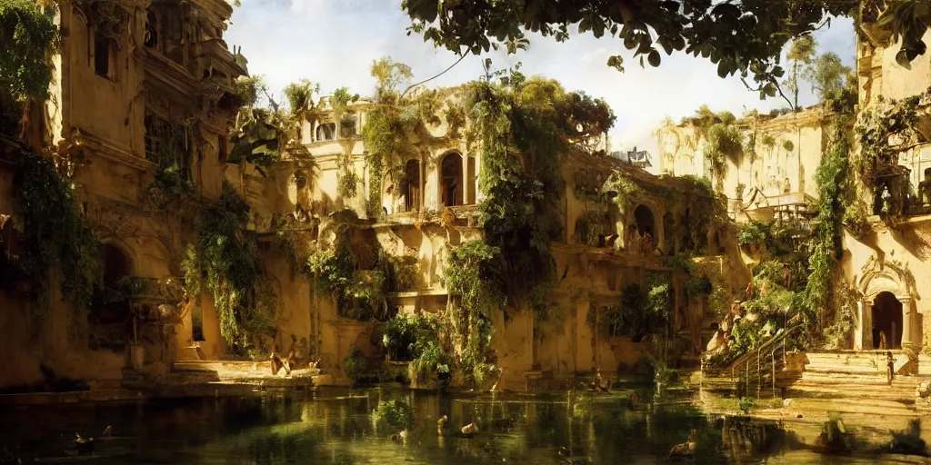Image similar to beautiful landscape oil matte painting, of bustling empire hanging gardens of babylon, art by anders zorn, wonderful masterpiece highly detailed, beautiful cinematic light deep focus, elegant, digital painting, smooth, sharp focus, golden ratio, dramatic illumination, ultra realistic, 8 k, art by artemisia lomi gentileschi and caravaggio