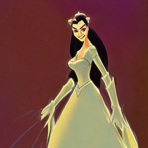 Image similar to milt kahl sketch of victoria justice as princess padme from star wars