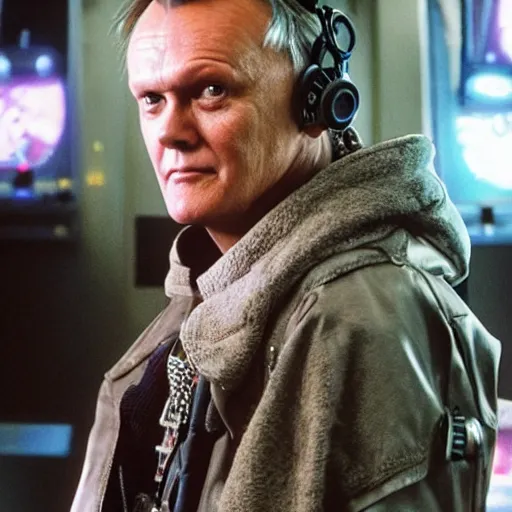 Prompt: Anthony Head as Cyberpunk Uther